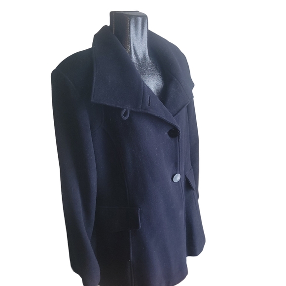 Niccolini Black Wool and Cashmere Blend Pea Coat 16 - Picture 4 of 8